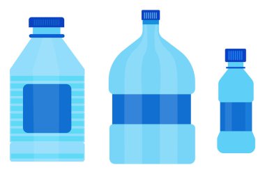 Beyaz zemin üzerinde su kapları, illüstrasyon, vektör.