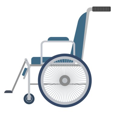 Tekerlekli sandalye, illüstrasyon, beyaz arkaplandaki vektör.
