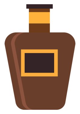 Şişede burbon, resimleme, beyaz arka planda vektör..