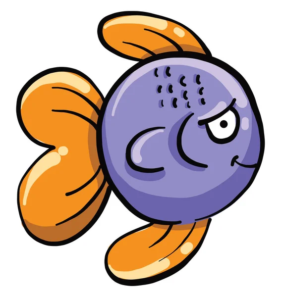 Funny Fish Illustration Vector White Background — Stock Vector