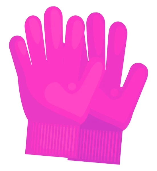 Guantes Invierno Rosados Ilustración Vector Sobre Fondo Blanco — Vector de stock