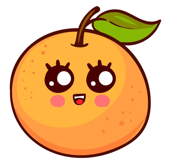 Cute Grapefruit Ilustrasi Vektor Pada Latar Belakang Putih - Stok Vektor