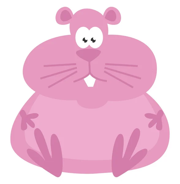 Mollig Roze Hamster Illustratie Vector Een Witte Achtergrond — Stockvector