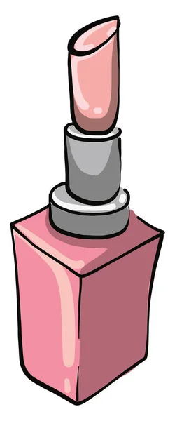 Lápiz Labial Rosa Ilustración Vector Sobre Fondo Blanco — Archivo Imágenes Vectoriales