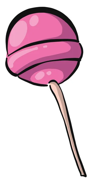 Roze Lolly Illustratie Vector Een Witte Achtergrond — Stockvector