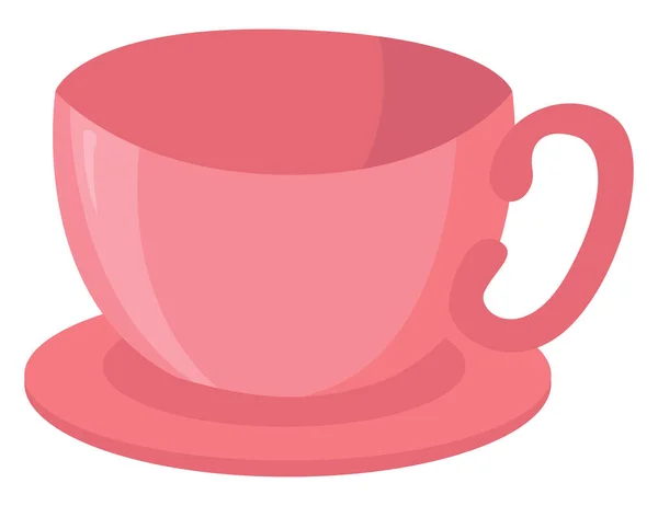 Рожева Чашка Чаю Ілюстрація Вектор Білому Тлі — стоковий вектор