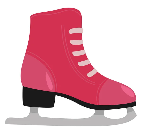 Patines Hielo Rosados Ilustración Vector Sobre Fondo Blanco — Vector de stock