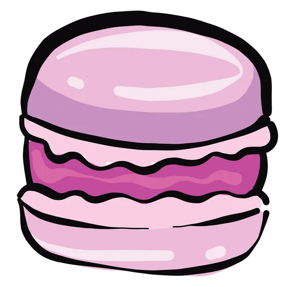 Pink Hamburger Illustration Vector White Background — Stock Vector