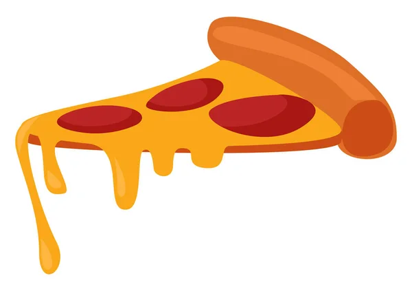 Rebanada Pizza Ilustración Vector Sobre Fondo Blanco — Vector de stock