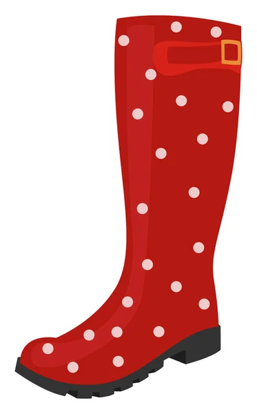 Red Dotted Boots Illustration Vector White Background — Stock Vector