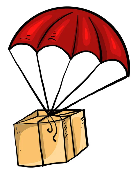 Parachute Rouge Illustration Vecteur Sur Fond Blanc — Image vectorielle