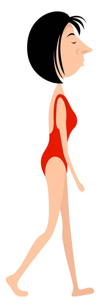 Traje Baño Rojo Ilustración Vector Sobre Fondo Blanco — Archivo Imágenes Vectoriales