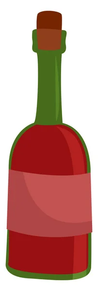 Fles Rode Wijn Illustratie Vector Een Witte Achtergrond — Stockvector