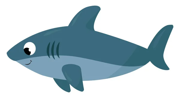 Φιλικός Καρχαρίας Εικονογράφηση Διάνυσμα Λευκό Φόντο — Διανυσματικό Αρχείο