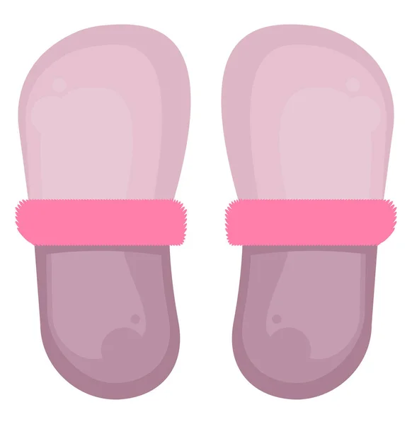 Pink Cozy Slippers Illustration Vector White Background — Stock Vector