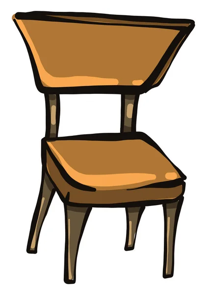 Μικρή Ξύλινη Καρέκλα Εικονογράφηση Διάνυσμα Λευκό Φόντο — Διανυσματικό Αρχείο