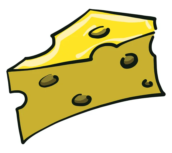 白い背景に穴 イラスト ベクトルを持つチーズのスライス — ストックベクタ