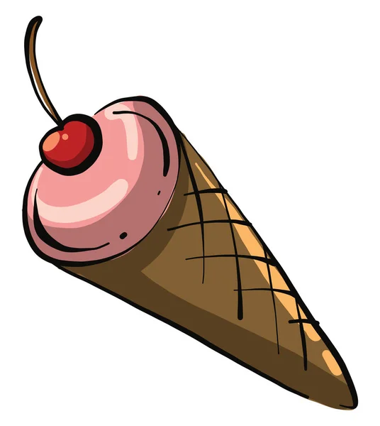 白色背景上的小华夫饼冰淇淋 — 图库矢量图片