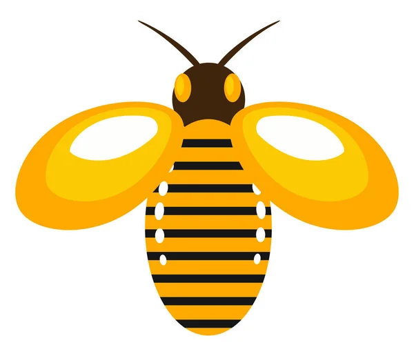 Duży Żółty Pszczoła Ilustracja Wektor Białym Tle — Wektor stockowy