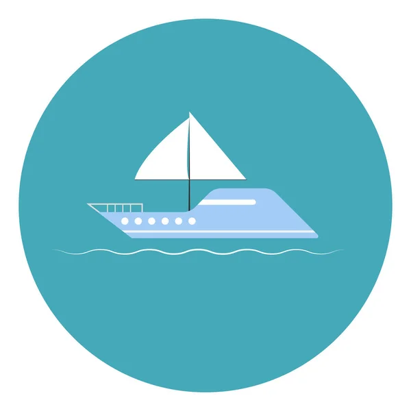 Лодка Воде Иллюстрация Вектор Белом Фоне — стоковый вектор