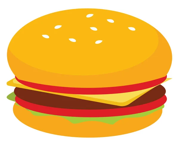 Petit Burger Illustration Vecteur Sur Fond Blanc — Image vectorielle