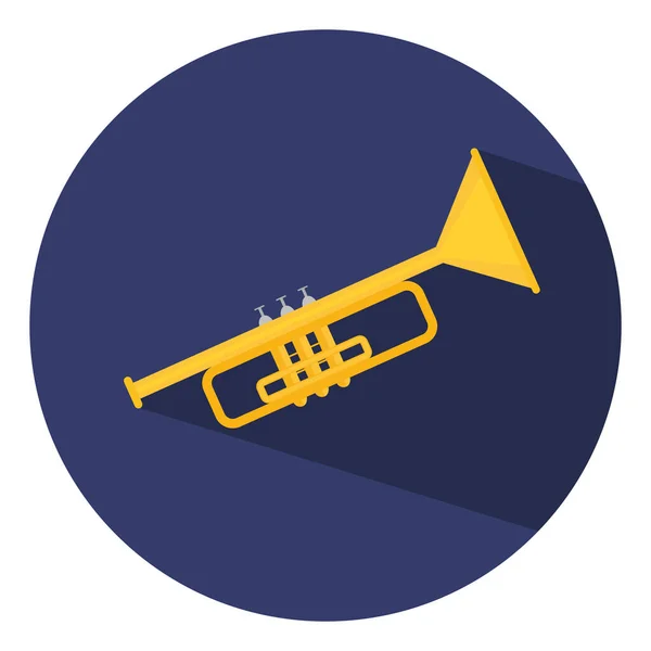 Goldene Trompete Illustration Vektor Auf Weißem Hintergrund — Stockvektor