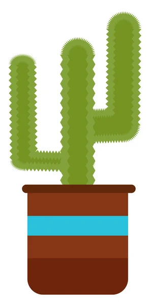 Cactus Pote Ilustración Vector Sobre Fondo Blanco — Vector de stock