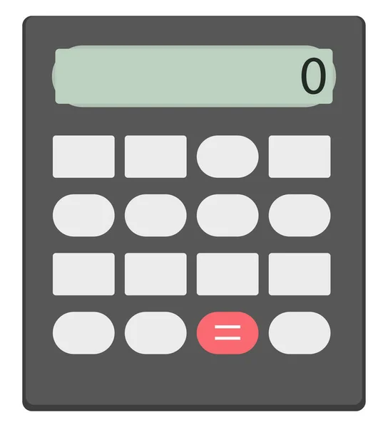 Pequeña Calculadora Negra Ilustración Vector Sobre Fondo Blanco — Vector de stock