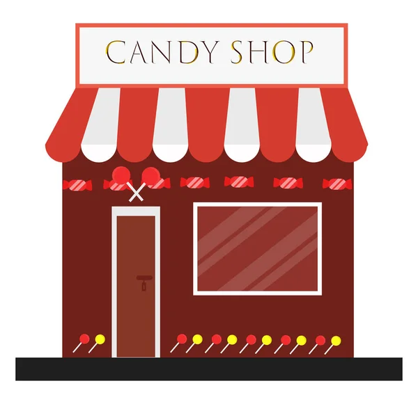 Candy Shop Εικονογράφηση Διάνυσμα Λευκό Φόντο — Διανυσματικό Αρχείο