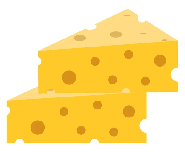 チーズ イラスト 白い背景のベクトルの2つの部分 — ストックベクタ