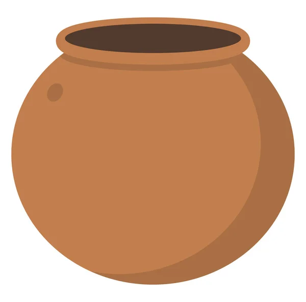 Clay Pot Illusztráció Vektor Fehér Alapon — Stock Vector