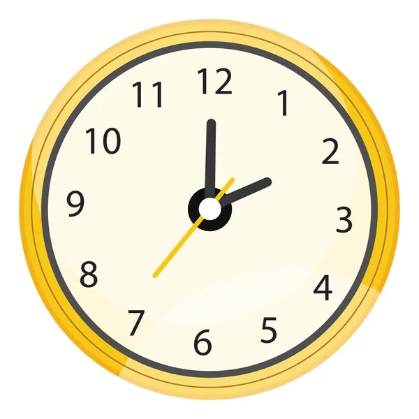 Reloj Amarillo Ilustración Vector Sobre Fondo Blanco — Vector de stock