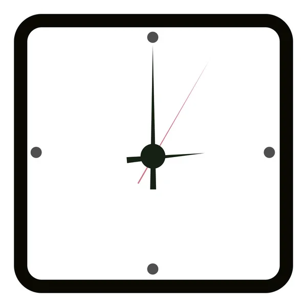 Horloge Noire Illustration Vecteur Sur Fond Blanc — Image vectorielle