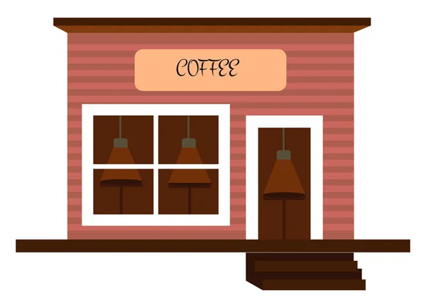 Coffee Shop Illustration Vektor Vit Bakgrund — Stock vektor