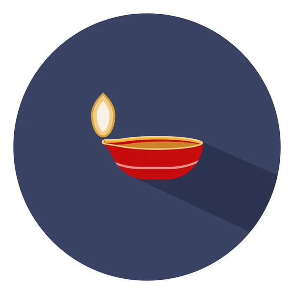 Diwali Kaars Illustratie Vector Een Witte Achtergrond — Stockvector