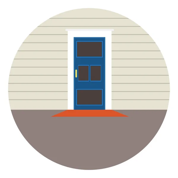 Blaue Tür Illustration Vektor Auf Weißem Hintergrund — Stockvektor