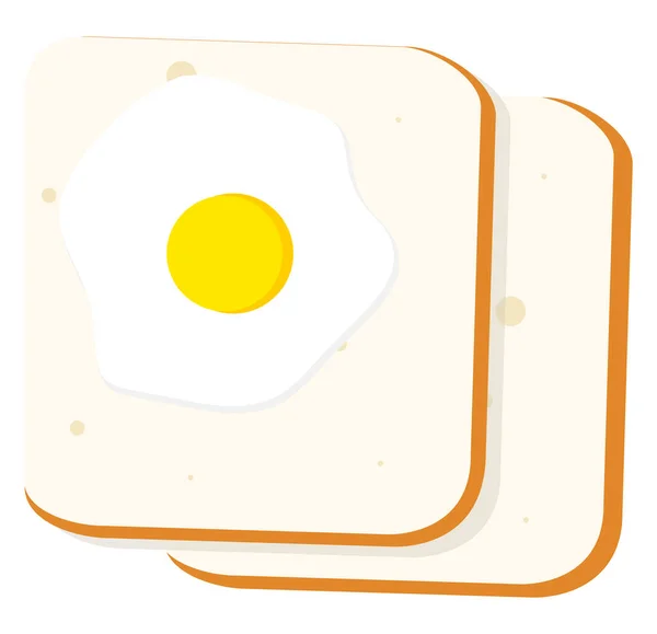 Eggbread Illustratie Vector Een Witte Achtergrond — Stockvector