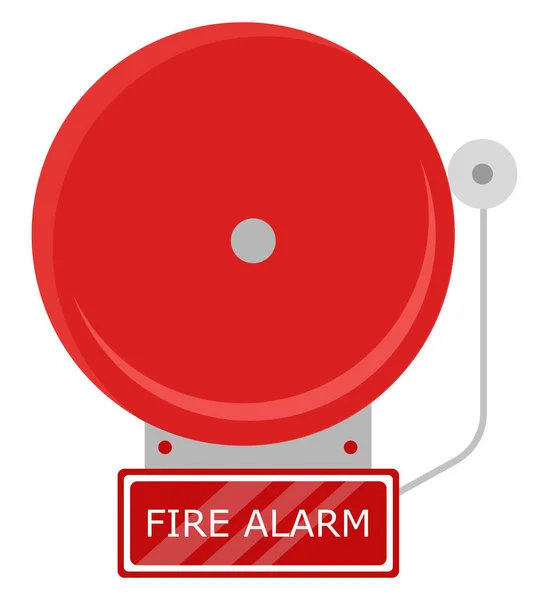 Red Fire Alarm Illustration Vector White Background — Stock Vector