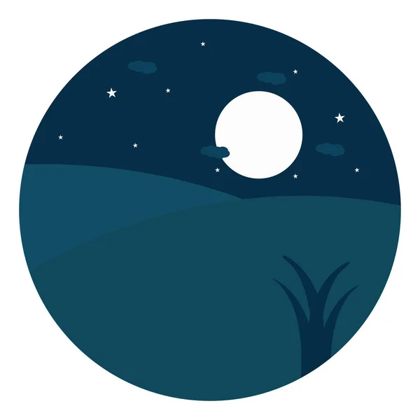 Luna Llena Ilustración Vector Sobre Fondo Blanco — Vector de stock