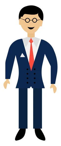 Gentleman Suit Illustration Vector White Background - Stok Vektor