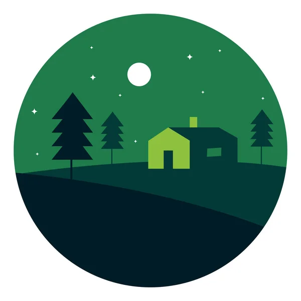 夜の家 イラスト 白い背景のベクトル — ストックベクタ
