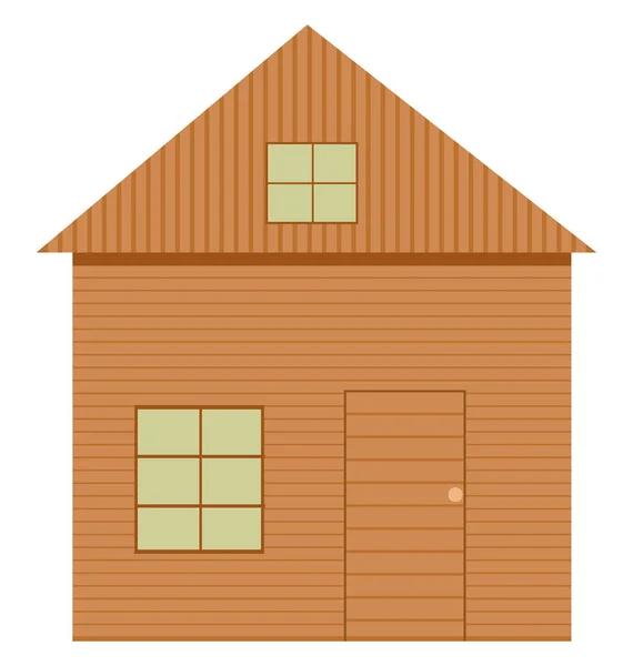 Holzhütte Illustration Vektor Auf Weißem Hintergrund — Stockvektor