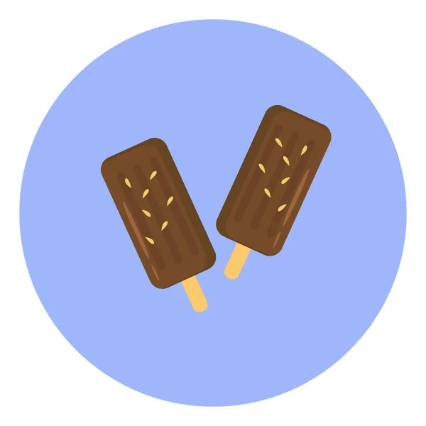 チョコレートアイスクリーム イラスト 白い背景のベクトル — ストックベクタ