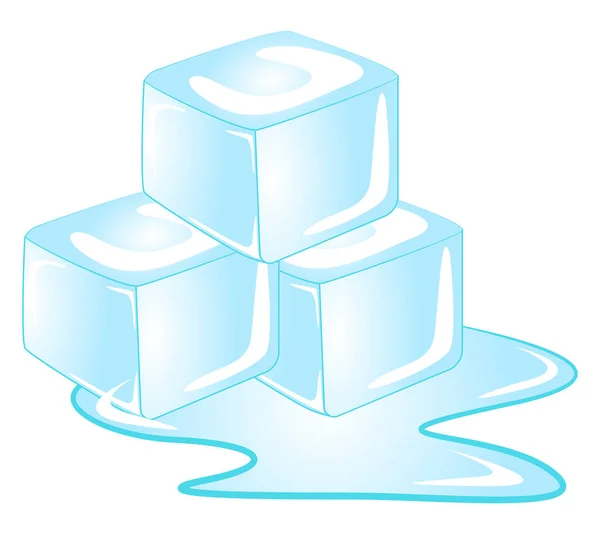 氷のキューブ イラスト 白い背景のベクトル — ストックベクタ