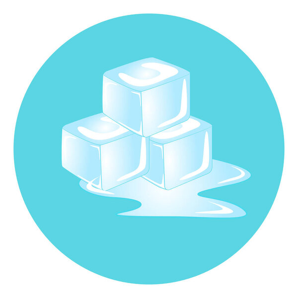 Ice cubes, illustration, vector on a white background.