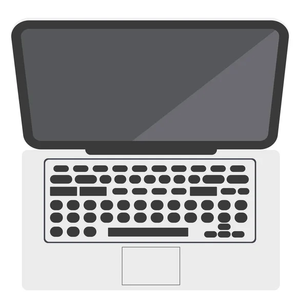 Grauer Laptop Illustration Vektor Auf Weißem Hintergrund — Stockvektor