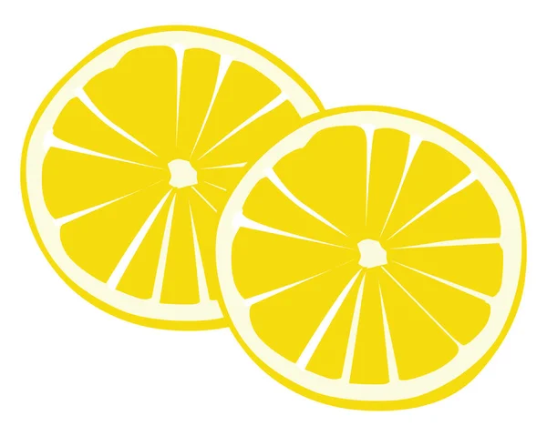 Lemon Dipotong Dalam Irisan Ilustrasi Vektor Pada Latar Belakang Putih - Stok Vektor