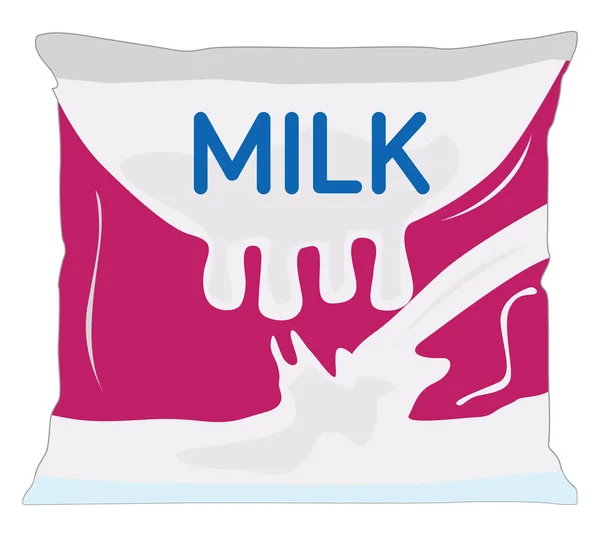 Мешок Молока Иллюстрация Вектор Белом Фоне — стоковый вектор