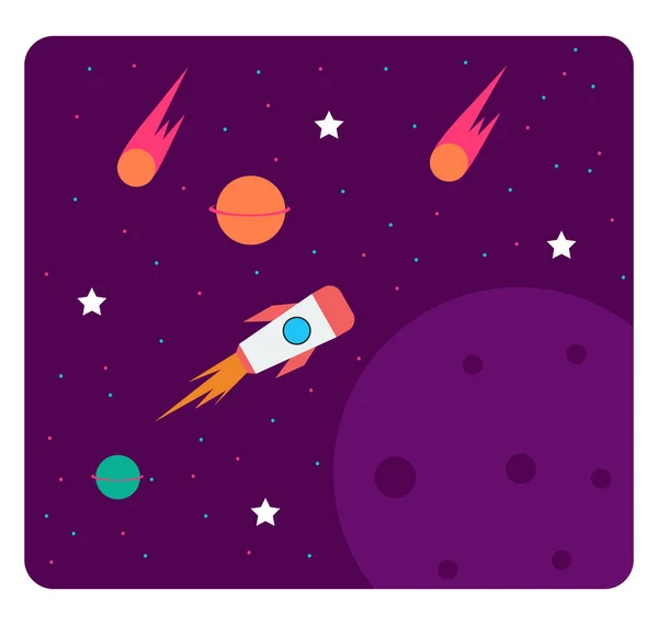 Outer Space Illustration Vector White Background — Stock Vector