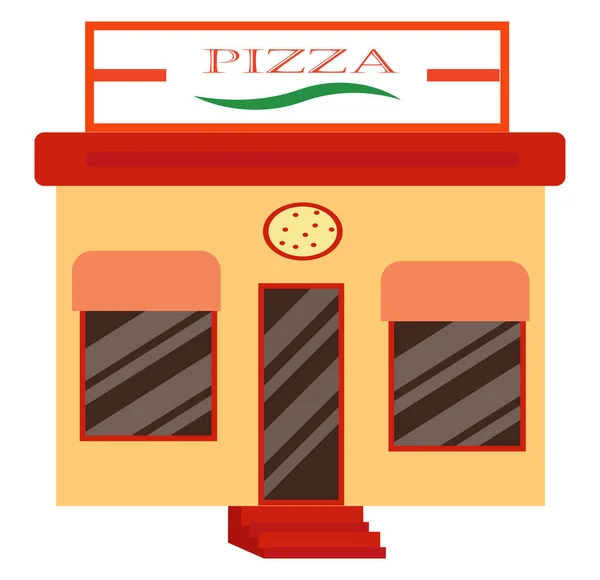 Pizza Shop Illustration Vecteur Sur Fond Blanc — Image vectorielle